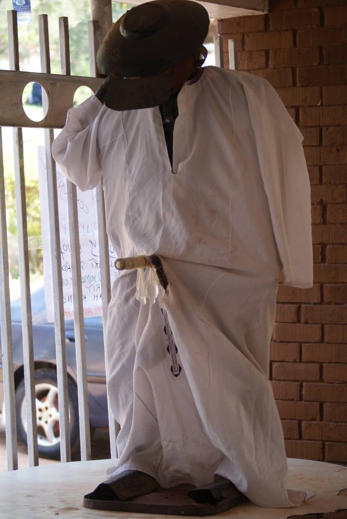 The Gongom Statue attired in a Kanzu and a condom. PHOTOGRAPHY BY Badru Katumba