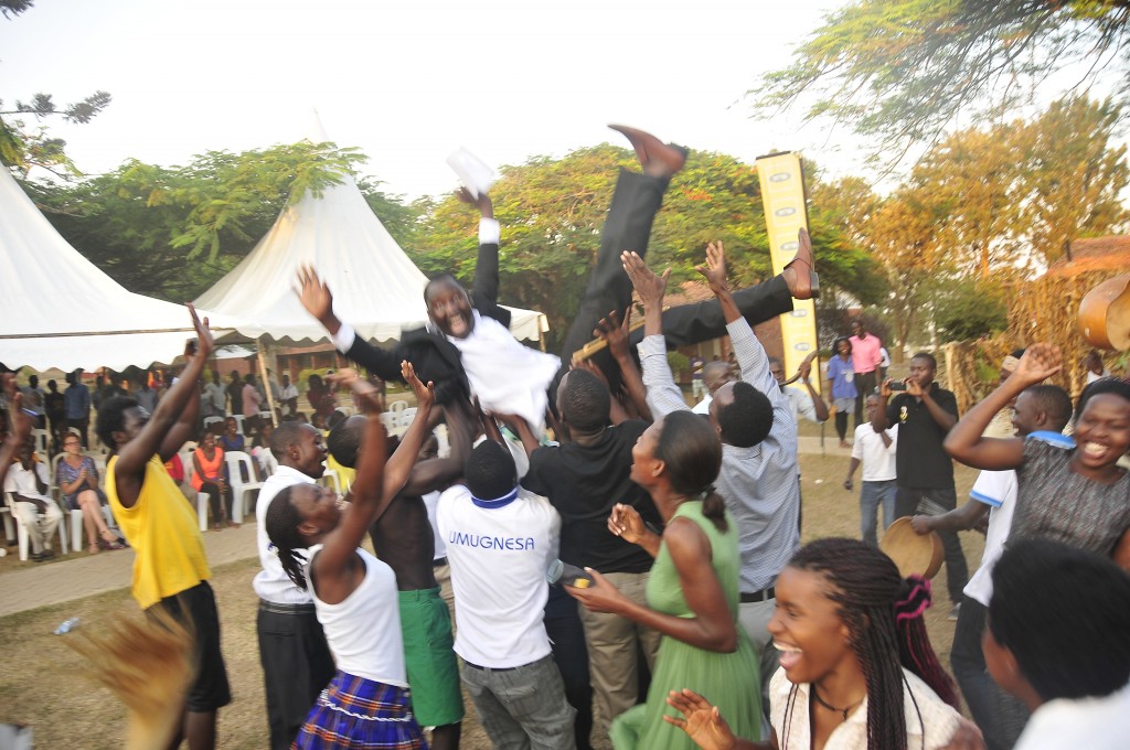 Students of the UMUGNESA Association celebrate their victory