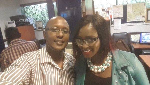 Nwagi with Maurice Mugisha earlier today at NTV offices.