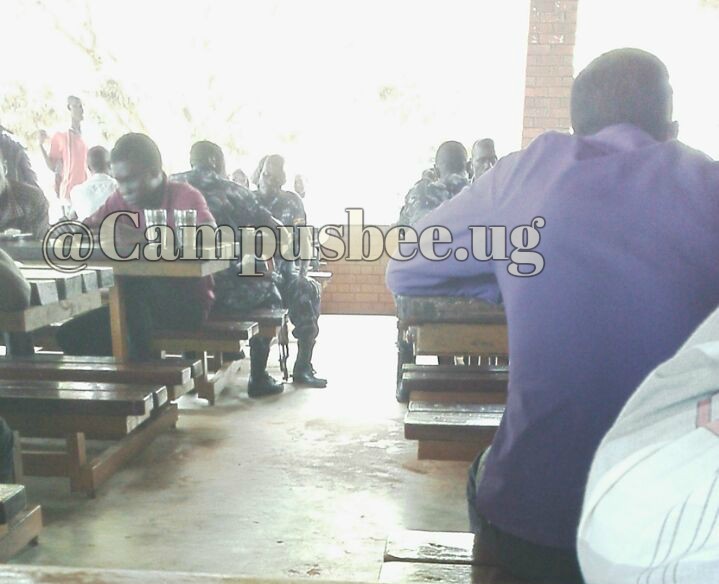 Police in the UCU dining hall