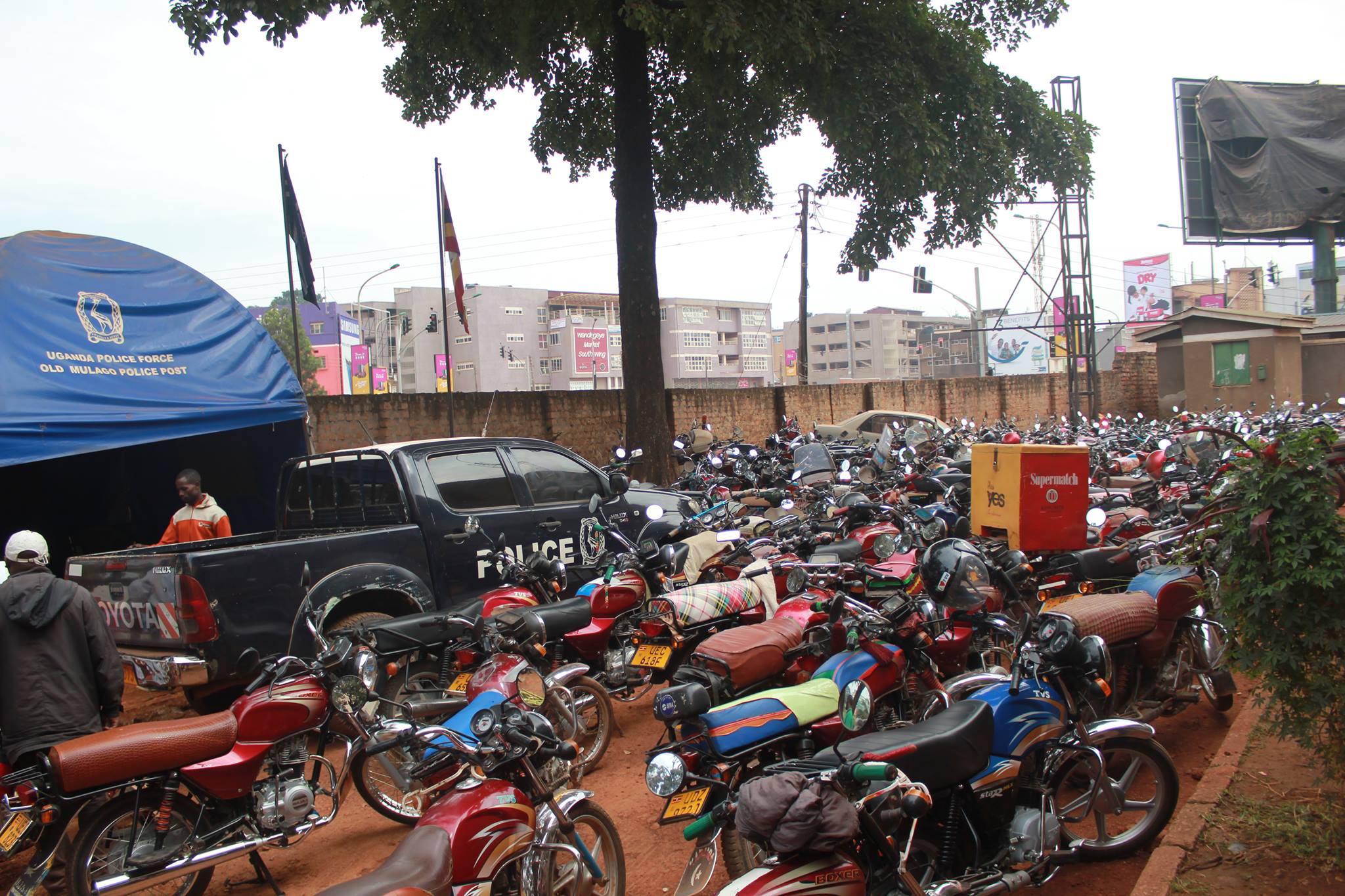 Over 40 boda bodas were today confiscated by police due to lack of traffic requirements such as helmets, licenses etc