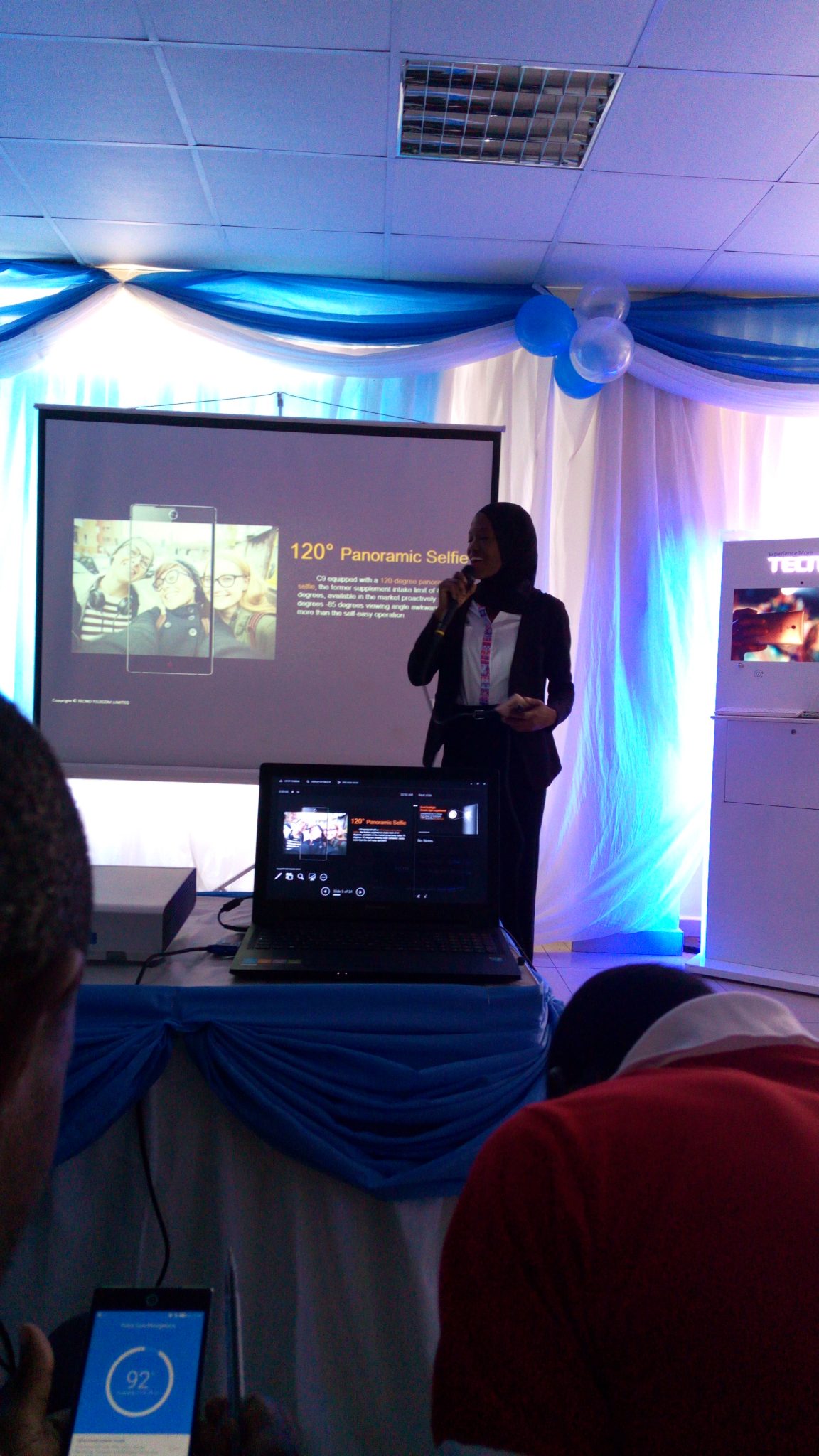 Huddah, the Senior Product Manager giving the media a glimpse of the Camon C9