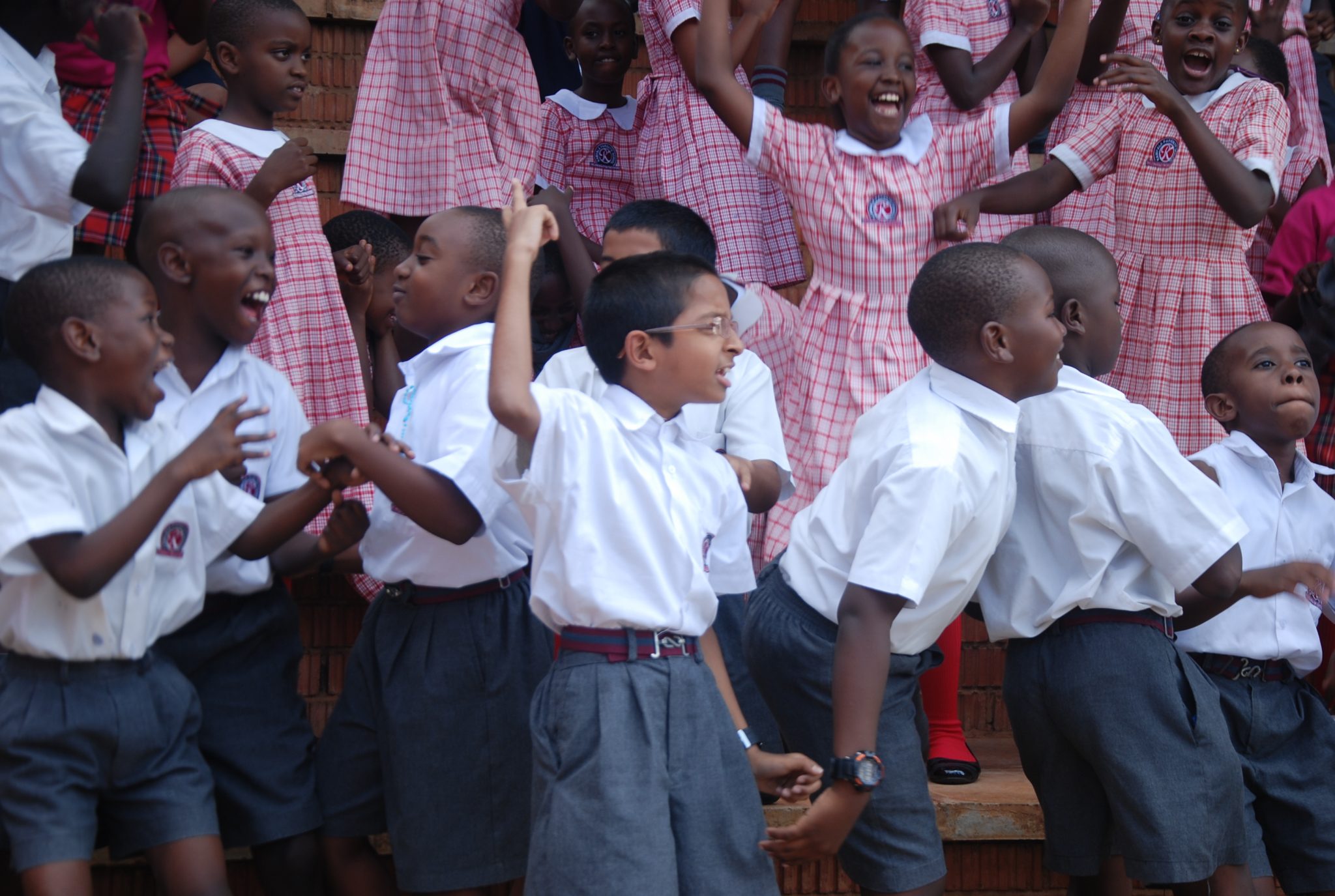 Kampala Parents School pupils cheering their team