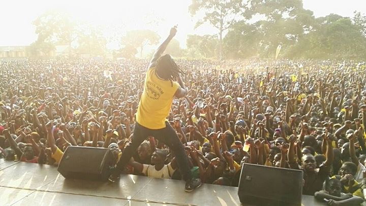Bebe Cool performs during one of the NRM rallies
