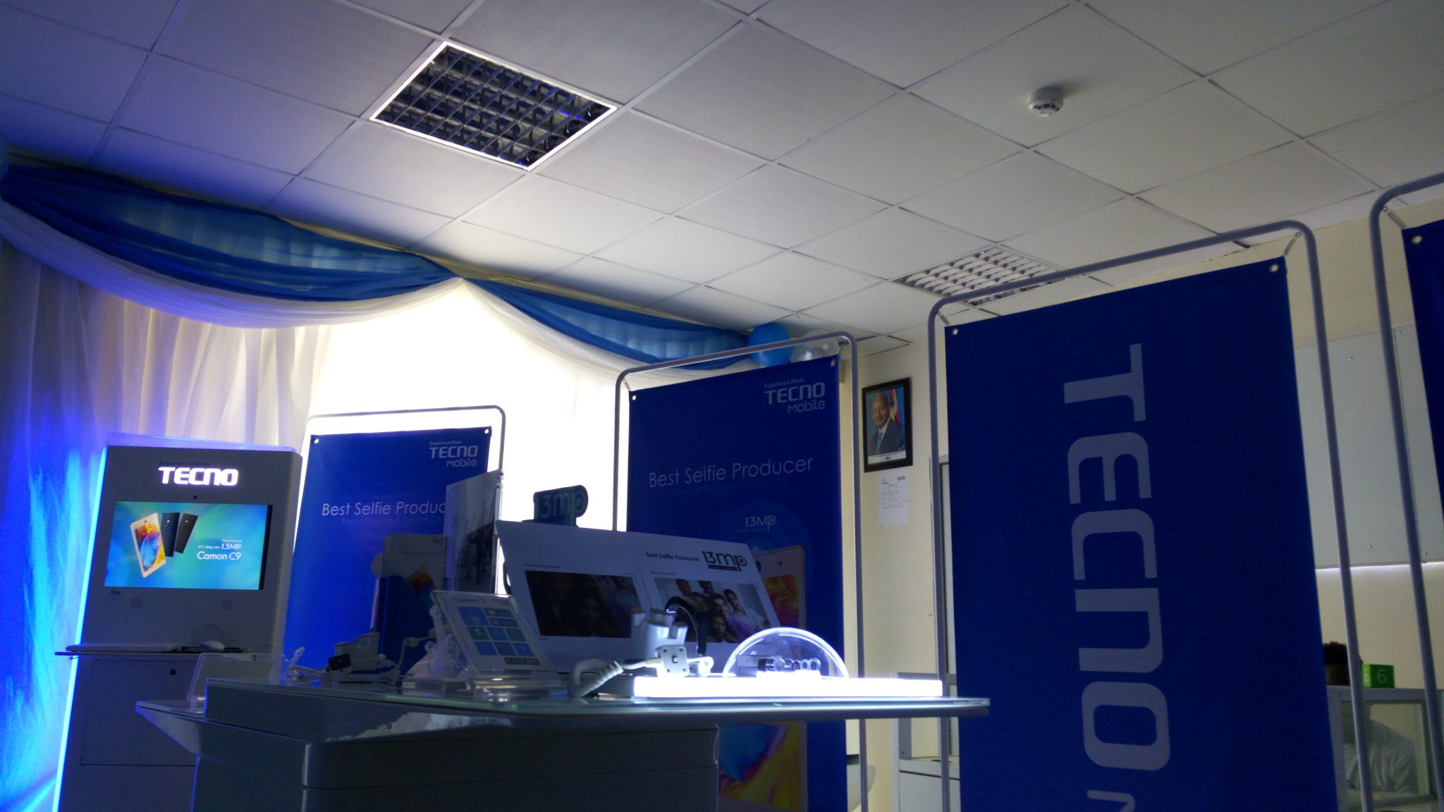 The Camon C9 on display at the Tecno Offices