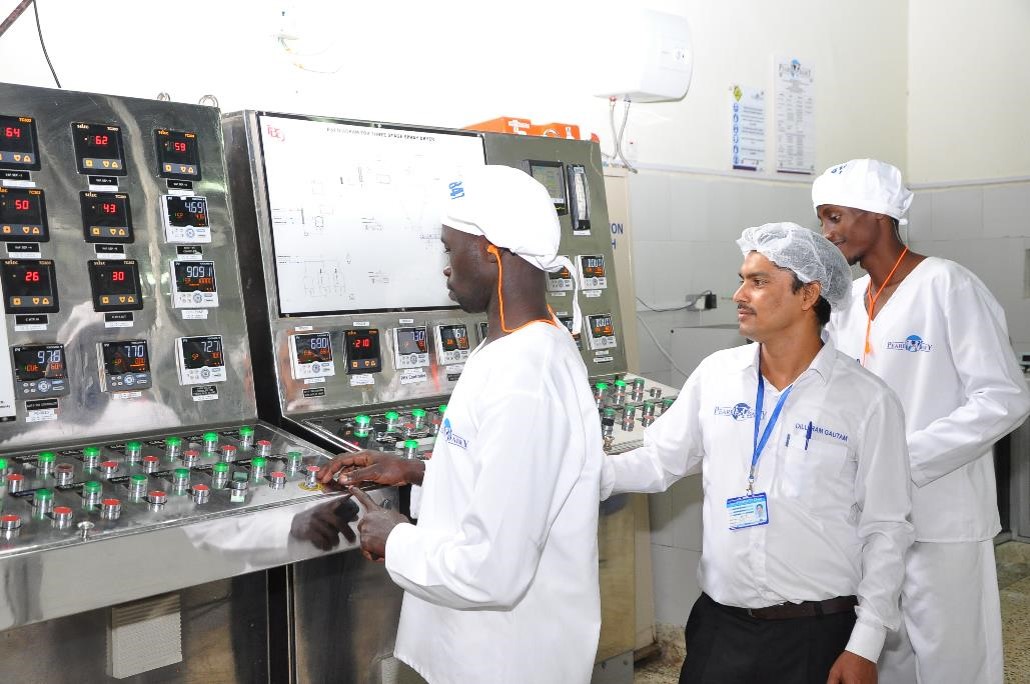 Pearl Diary Employees during operations at the Milk Plant in Biharwe,Mba...