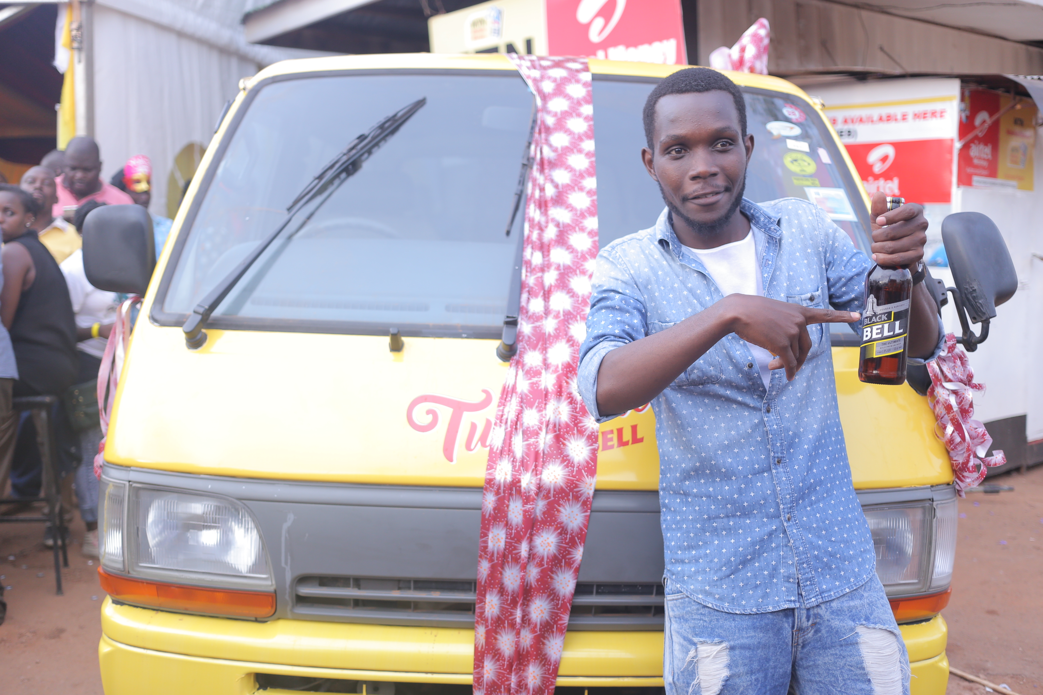 kato ibra showing off his brand new tubbaale van from the promotion
