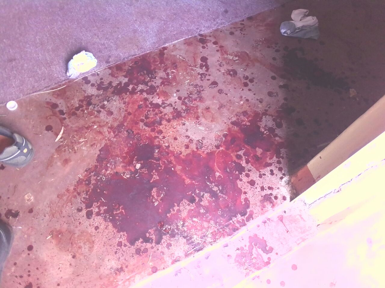 The bloody scene of the attack