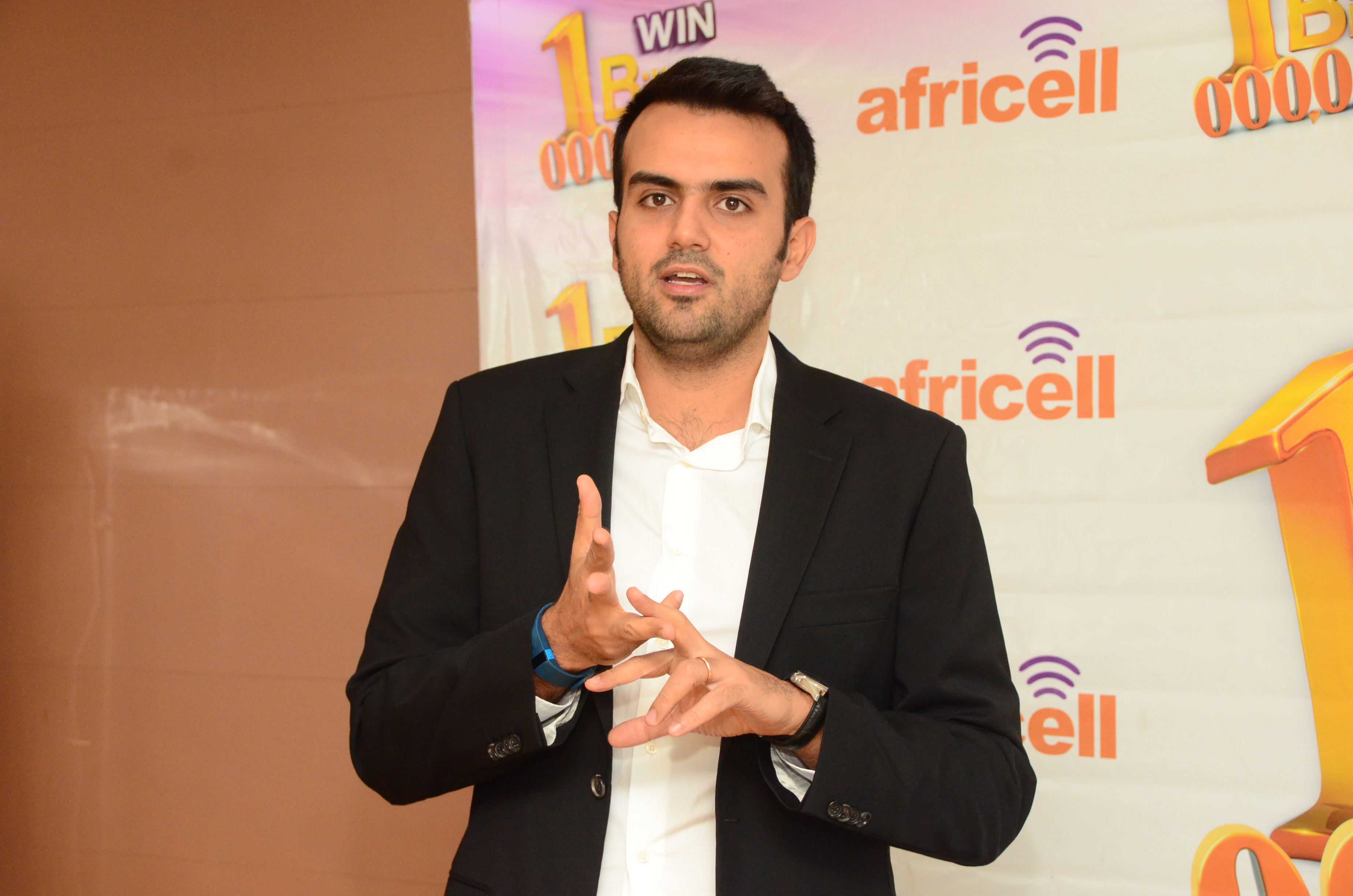 Africell Commercial Director Milad Khairallah explaining the One Billion Shillings promo