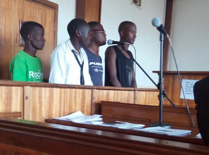 The remanded students during a court hearing on Tuesday.