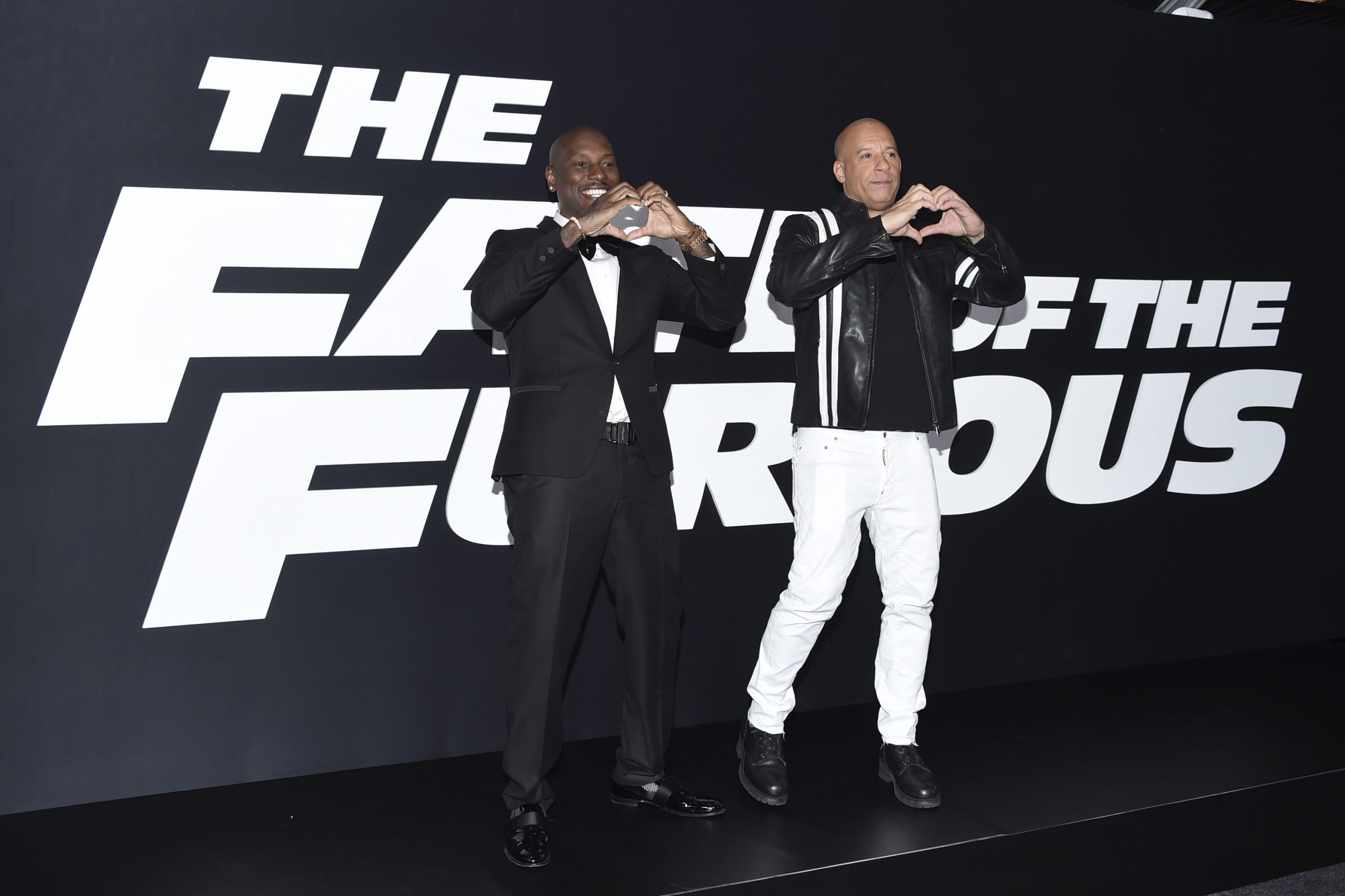 Tyrese Gibson, left, and Vin Diesel attend the world premiere of Universal Pictures' "The Fate of the Furious" at Radio City Music Hall on Saturday, April 8, 2017, in New York. (Photo by Evan Agostini/Invision/AP)