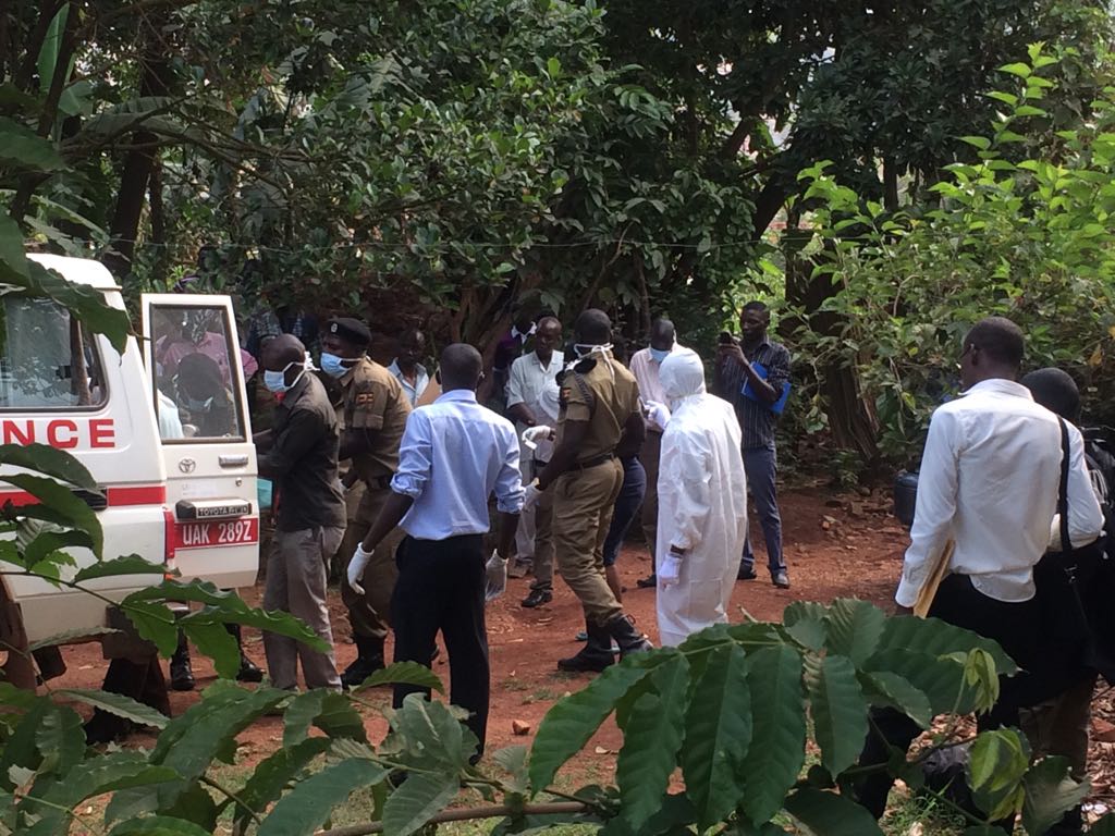 Otira's body being taken to Mulago Hospital for a post-mortem.