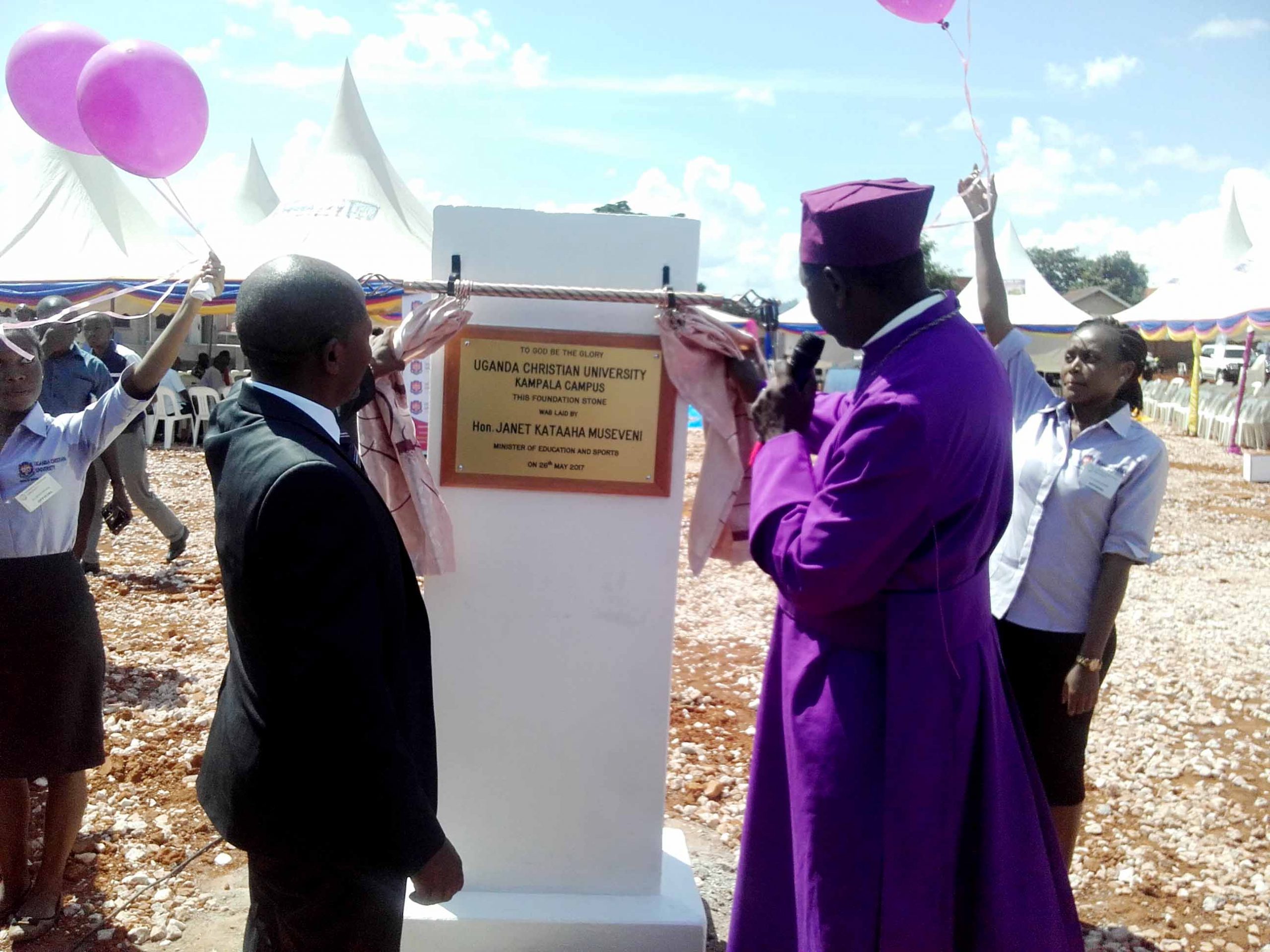 Arch Bishop Stanley Ntagali laying of the foundation stone