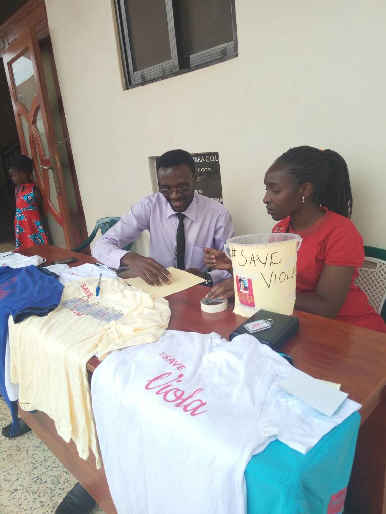 Some of the #SaveViola Tshirts being distributed