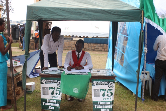 Stephen Nuwagira and colleague at UYD tent last Friday