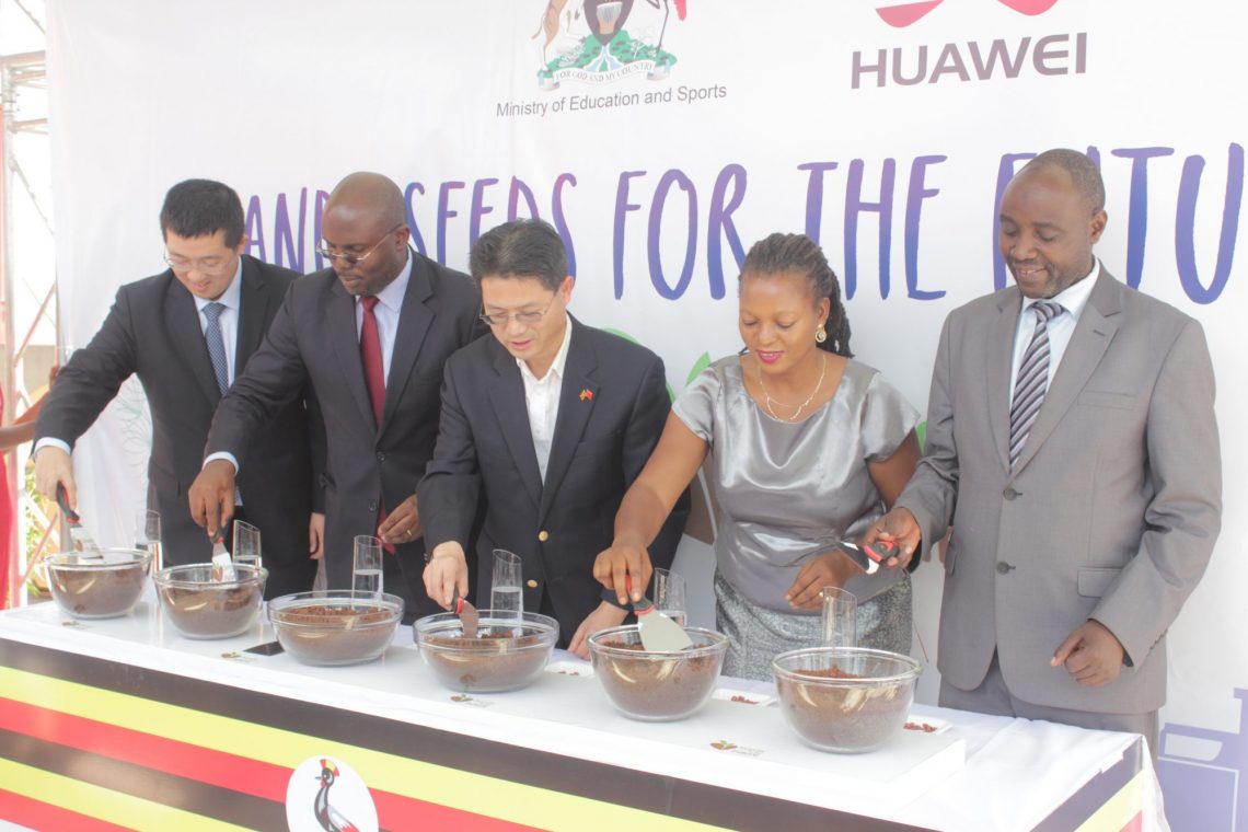 From Left to Right, Huawei MD Mr. Liujiawei, Assistant Commissioner Information Managment Mr. Patrick Muinda, Deputy Chief of Missions Chinese Embassy Chu Maoming, Head of Innovations, Makerere University