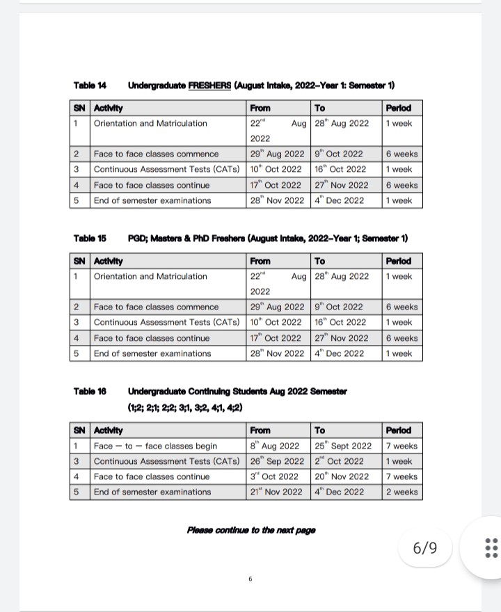 KIU Releases New Academic Calendar for Main Campus (January - December