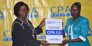 CPA Josephine Okui Ossiya, President ICPAU and CPA Laura Aseru Orobia, PAEB Chairperson officially release the August 2023 CPA(U) examinations results